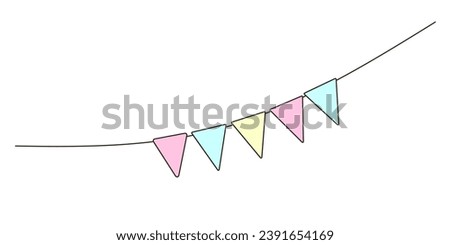 Vector illustration with pastel colour triangular flags
