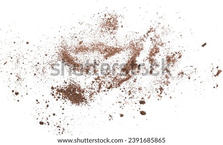 Soil, dust, rotten old pieces of wood, isolated on white, top view Royalty-Free Stock Photo #2391685865
