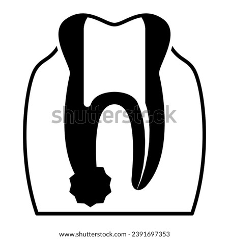 Inflammation of root canals of tooth solid icon, Human diseases concept, Periodontal disease sign on white background, Tooth diseases periodontitis icon in glyph style. Vector graphics