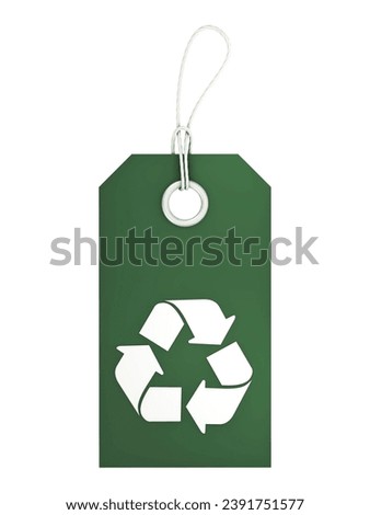 "Recycling Tag, 3d Render, Isolated On White"