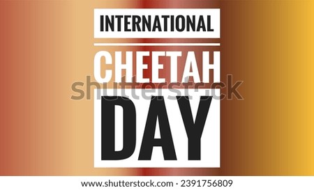 International cheetah day text design illustrations 