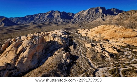 The Nevada Desert and its wonderful landscape and canyons - aerial photography