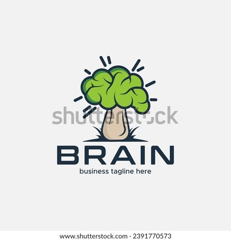 Brain Mushroom intellegent logo icon design element vector