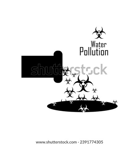 water pollution icon on white background