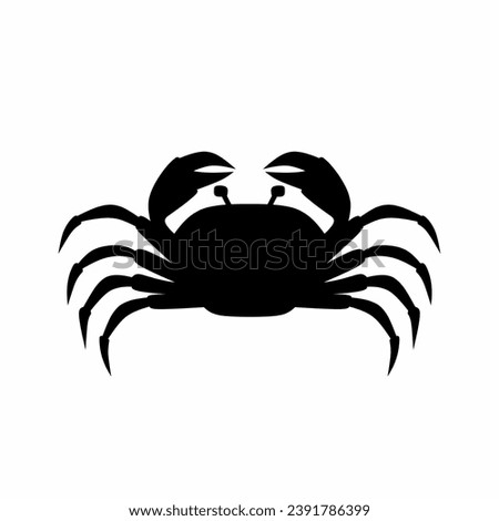 Crab silhouette vector. Crab silhouette can be used as icon, symbol or sign. Crab icon vector for design of ocean, undersea or marine Royalty-Free Stock Photo #2391786399