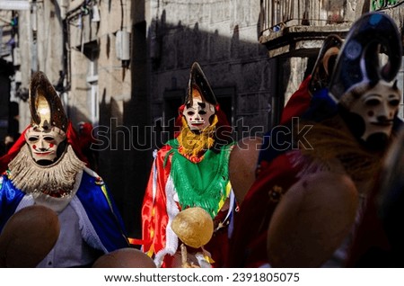traditional carnival mask from Xinzo de Limia, Ourense province. Galicia, Spain. Royalty-Free Stock Photo #2391805075
