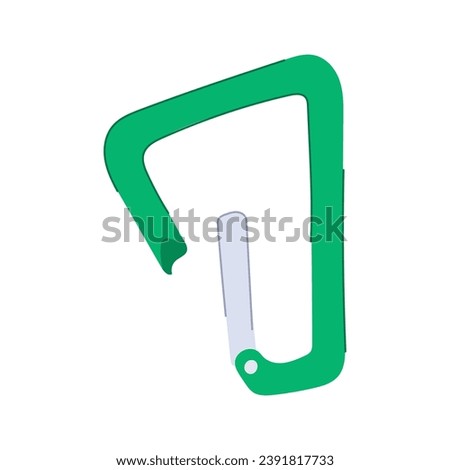 steel carabiner clip cartoon. carbine extreme, mountain tool, aluminum connection steel carabiner clip sign. isolated symbol vector illustration