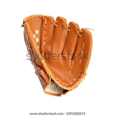 One leather baseball glove isolated on white Royalty-Free Stock Photo #2391828315