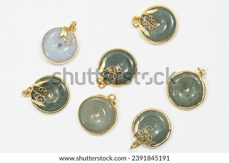 Handmade natural jade pendant jewelry Royalty-Free Stock Photo #2391845191