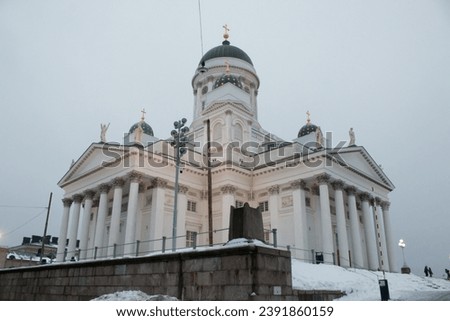 Helsinki Cathedral in the winter.