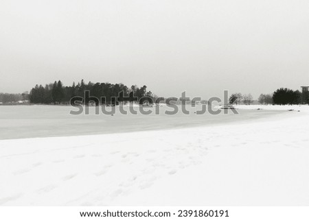 Winter and snow in Helsinki, capital of Finland.