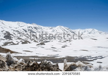 baralacha la pass covered with snow  at district lahaul spiti himachal pradesh state of india Royalty-Free Stock Photo #2391870585