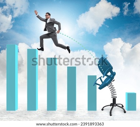Promotion concept with businessman ejected from chair Royalty-Free Stock Photo #2391893363