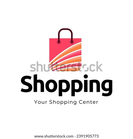 Shopping bag logo. Online shop logo template isolated on white background