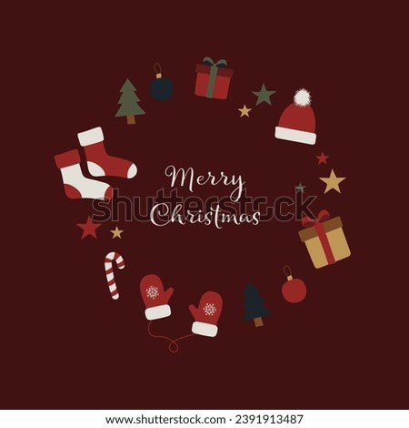 christmas greeting card, merry christmas, happy new year, vector