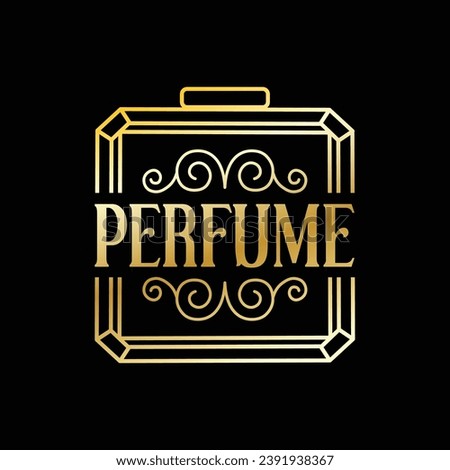 A perfume logo that is luxurious, classy, elegant, simple and ornamental. Suitable for perfume businesses and companies and fragrance services