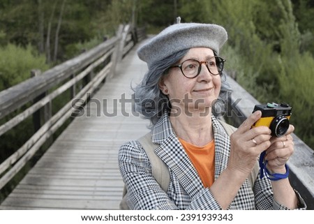 Mature lady enjoying her favorite hobby 