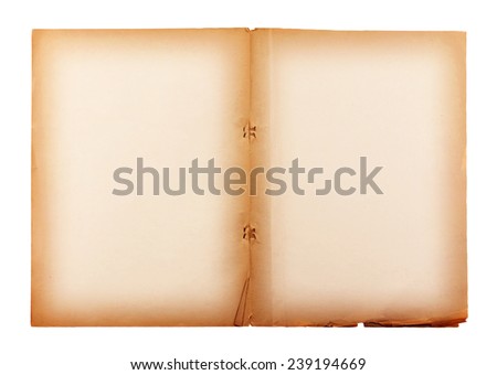 old paper isolated on white background , with clipping path.