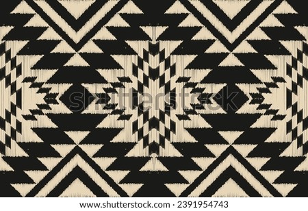 Ethnic abstract ikat art. Aztec ornament print. geometric ethnic pattern seamless  color oriental.  Design for background ,curtain, carpet, wallpaper, clothing, wrapping, Batik, vector illustration. Royalty-Free Stock Photo #2391954743