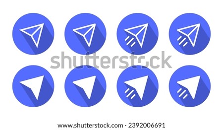 Share icon vector in paper plane style. Social media repost button