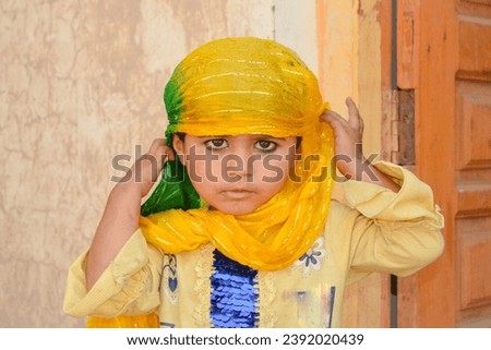 Portrait of 3 Year old Pakistani baby girl against blurred background. Asian kids. Beautiful baby playing. Pakistani baby girl. Pakistani kids.