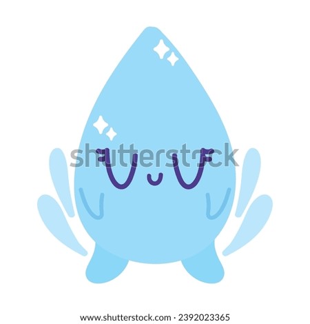 water day character cute drop illustration