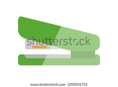Stationery elements of flat cartoon set. This captivating illustration in a colorful style showcases the reliable stapler for papers.