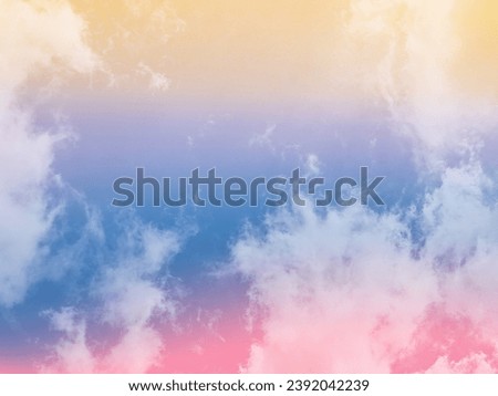 beauty abstract sweet pastel soft orange and pink with fluffy clouds on sky. multi color rainbow image. fantasy growing light
