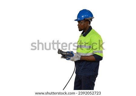 Industrial plant maintenance engineering on white background,clipping path