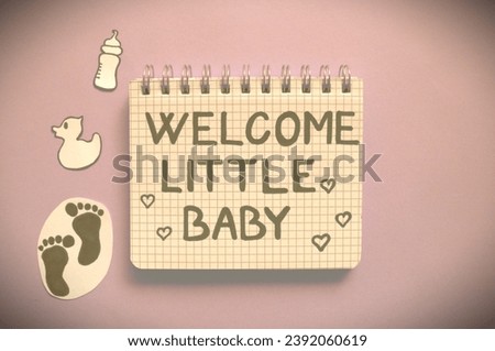 minimalistic purple welcome little baby background