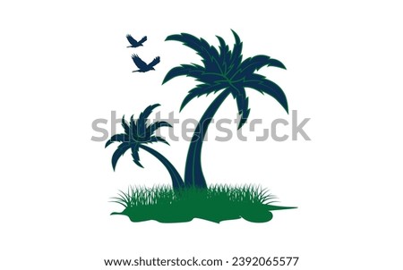 Silhouettes of palm trees vector
