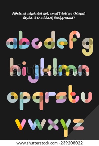 Abstract alphabet ( style 1 ), small letters ( 10eps )