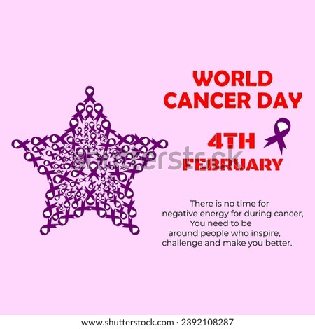 world caner day with ribbon vector