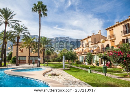 Yard of the beautiful classical spanish villa