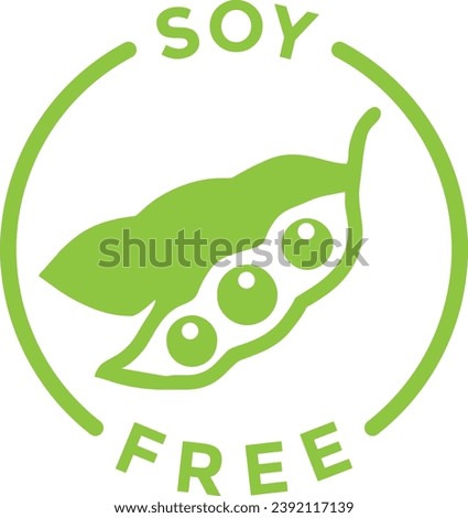 Soy Free Symbol Vector Illustrations Icon On A White Background. Soy Free Foods Green Vector Icon.  Royalty-Free Stock Photo #2392117139