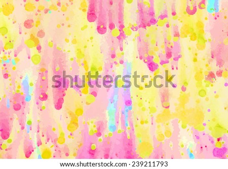 Abstract watercolor background. Hand drawn watercolor backdrop, stain watercolors colors on wet paper.Vector illustration.