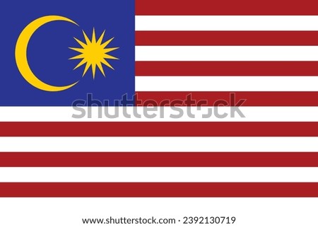 Flag of Malaysia. Malaysian National Symbol Royalty-Free Stock Photo #2392130719