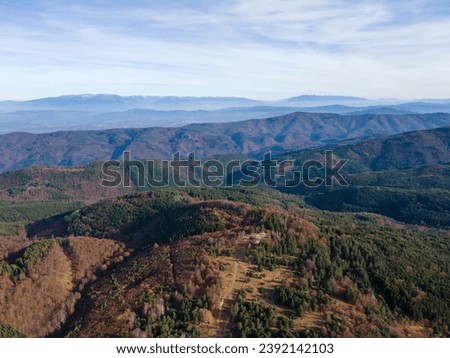 Aerial view of Osogovo Mountain, Kyustendil region, Bulgaria