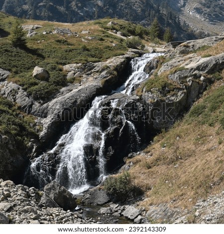 High shutter speed photo of a waterfall in Alpi Marittime