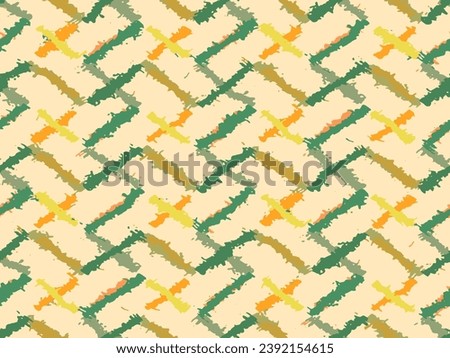 Full seamless zigzag pattern. Rough bold vertical stripes. Geometric distressed lines. Abstract grunge vector. Modern graphic background for textile fabric print. Royalty-Free Stock Photo #2392154615
