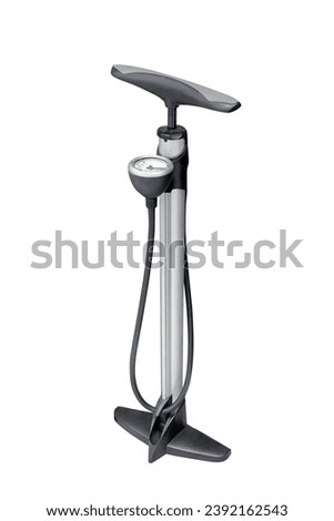 manual pump with pressure gauge isolated on white background Royalty-Free Stock Photo #2392162543