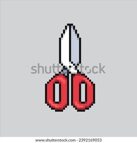 Pixel art illustration Scissors. Pixelated Scissors. Scissors Stationery
pixelated for the pixel art game and icon for website and video game. old school retro.