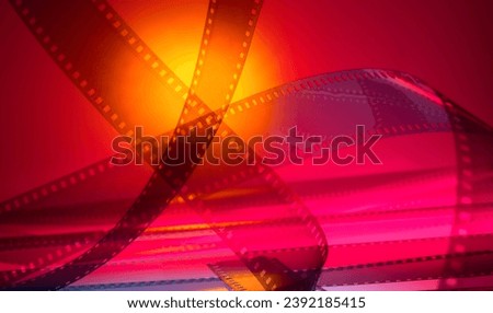 color cinematographic background with film strip. premiere show business film production announcement