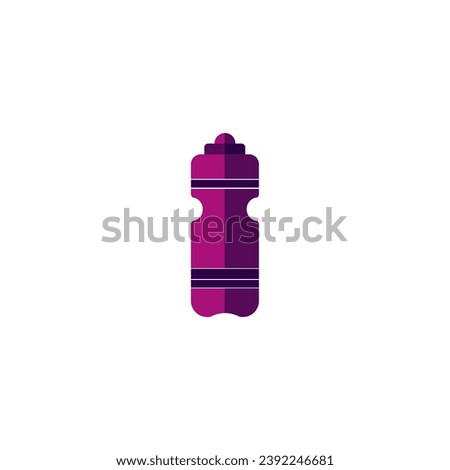 purple water bottle flat design, bottle logo on white background