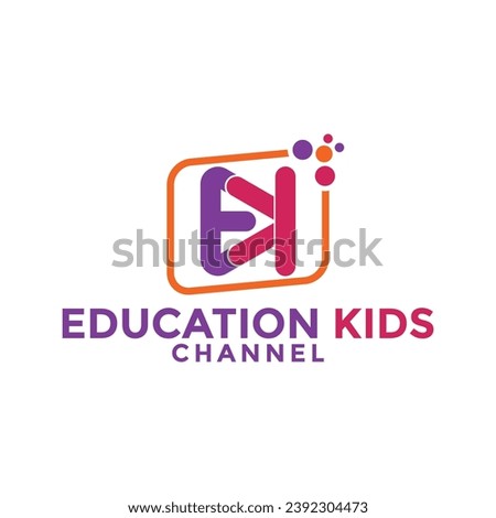 Kids logo vector, kids channel logo design template