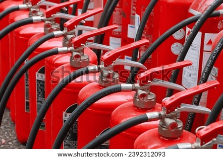 fire extinguishers - group of powder extinguishers - workplace safety