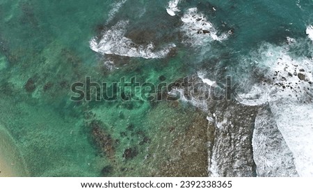 Beach waves from above Sri Lanka