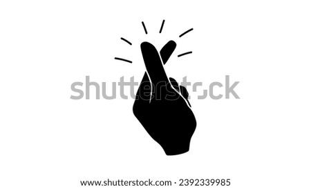  hand click, snapping, Finger snaps, black isolated silhouette Royalty-Free Stock Photo #2392339985