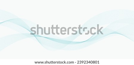 Abstract vector background with the smooth color wave. Smoke wavy lines. Vector blue waves background