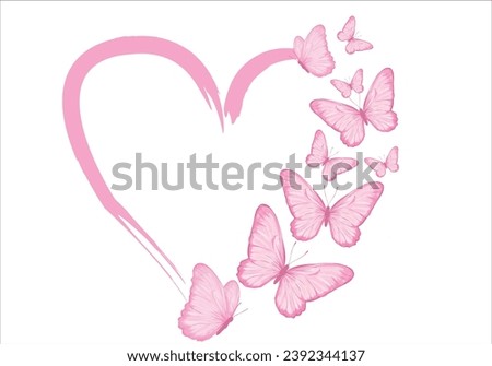 watercolor butterfly and heart design art